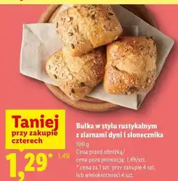 Lidl Bułka w stylu rustykalnym z ziarnami dyni i słonecznika oferta