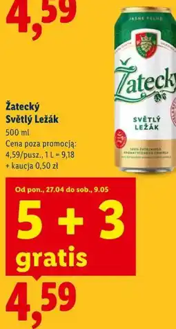 Lidl Žatecký Světlý Ležák oferta