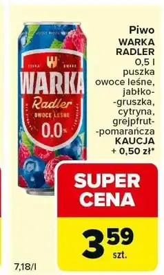 Carrefour Express Piwo Warka Radler owoce leśne oferta