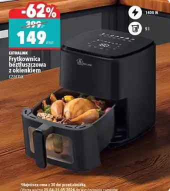 EXTRALINK Frytkownica beztłuszczowa z okienkiem czarna