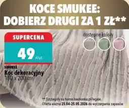 Biedronka SMUKEE Koc dekoracyjny oferta