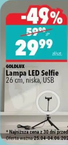 Biedronka GOLDLUX Lampa LED Selfie oferta
