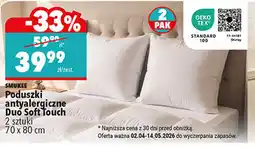 Biedronka Poduszki antyalergiczne Duo Soft Touch SMUKEE 2 sztuki, 70 x 80 cm oferta