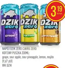 Pokusa NAPÓJ DZIK ZERO CUKRU ZERO KOFEINY PUSZKA 330ML: oferta