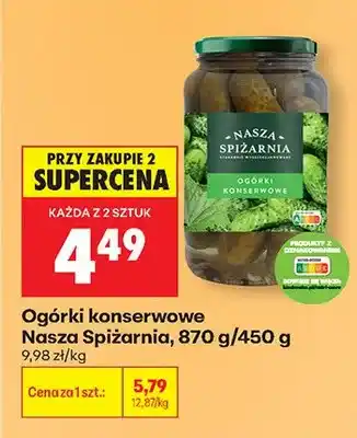 Biedronka Ogórki konserwowe Nasza Spiżarnia oferta