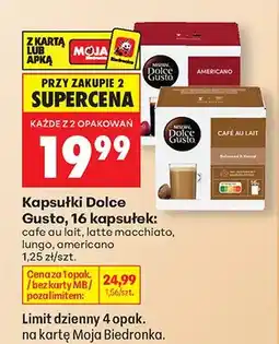 Biedronka Kapsułki Nescafé Dolce Gusto cafe au lait oferta