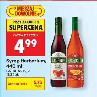Biedronka Syrop Herbarium malina z cytryną oferta