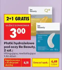 Biedronka Płatki hydrożelowe pod oczy Be Beauty rewitalizujące oferta