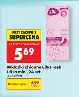 Biedronka Wkładki chłonne Elly Fresh Ultra mini oferta