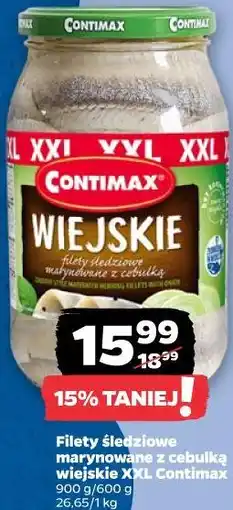 Netto Filety śledziowe marynowane z cebulką wiejskie XXL Contimax oferta