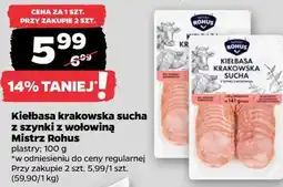 Netto Kiełbasa krakowska sucha z szynki z wołowiną Mistrz Rohus oferta