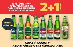 Netto WYBRANE PIWA W BUTELCE 500 ML CARLSBERG, BRAUNER, ŁOMŻA I NAMYSŁÓW oferta