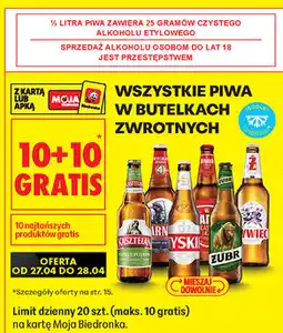 Biedronka WSZYSTKIE PIWA W BUTELKACH ZWROTNYCH oferta