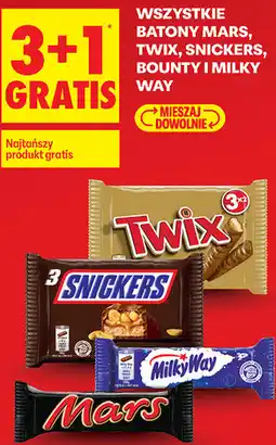 Biedronka WSZYSTKIE BATONY MARS, TWIX, SNICKERS, BOUNTY I MILKY WAY oferta