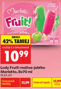 Biedronka Lody Fruit! malina-jabłko Marletto oferta