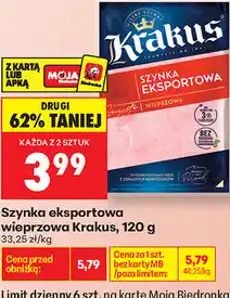Biedronka Szynka eksportowa wieprzowa Krakus oferta