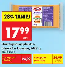 Biedronka Ser topiony plastry cheddar burger oferta