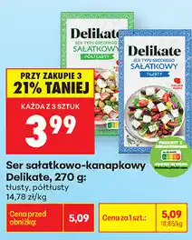 Biedronka Ser sałatkowo-kanapkowy Delikate, 270 g: tłusty, półtłusty oferta