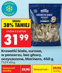 Biedronka Krewetki białe, surowe, w pancerzu, bez głowy, oczyszczone, Marinero oferta