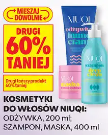 Biedronka KOSMETYKI DO WŁOSÓW NIUQI: ODŻYWKA, 200 ml SZAMPON, MASKA, 400 ml oferta
