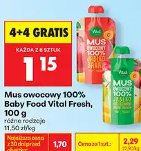 Biedronka Mus owocowy 100% Baby Food Vital Fresh oferta