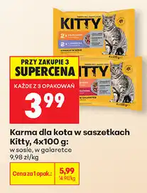 Biedronka Karma dla kota w saszetkach Kitty, 4x100 g: w sosie, w galaretce oferta