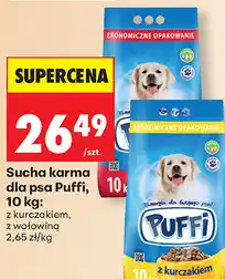 Biedronka Sucha karma dla psa Puffi, 10 kg: z kurczakiem, z wołowiną oferta