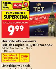 Biedronka Herbata ekspresowa British Empire TET, 100 torebek oferta