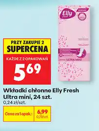 Biedronka Wkładki chłonne Elly Fresh Ultra mini, 24 szt oferta