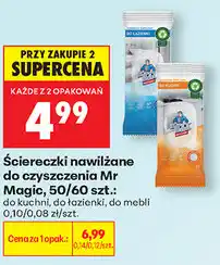 Biedronka Ściereczki nawilżane do czyszczenia Mr Magic, 50/60 szt.: oferta