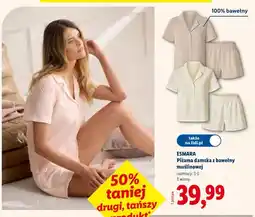Lidl Piżama damska z bawełny muślinowej Esmara oferta