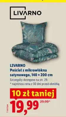 Lidl Pościel z mikrowłókna satynowego Livarno 140x200cm oferta