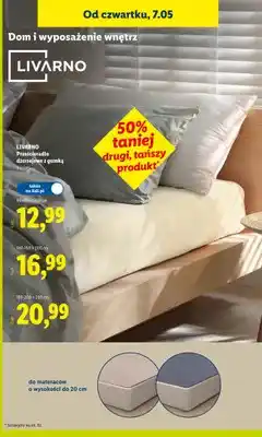 Lidl Prześcieradło dżersejowe z gumką Livarno 180-200×200cm oferta