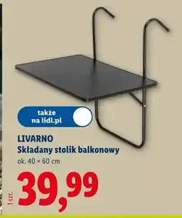 Lidl Składany stolik balkonowy Livarno 40x60cm oferta