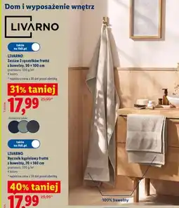 Lidl Ręcznik kąpielowy frotté z bawełny Livarno 70x140cm oferta