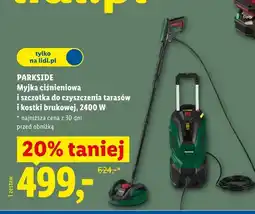 Lidl Myjka ciśnieniowa z szczotką do czyszczenia tarasów i kostki brukowej Parkside 2400W oferta