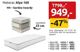Black Red White Materac Alya 160 H4 bardzo twardy wysokość 23cm oferta