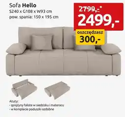 Black Red White Sofa Hello S240xG108xW93cm pow. spania 150x195cm oferta