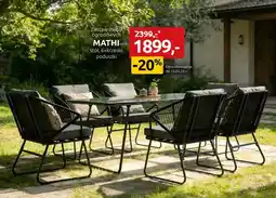 Black Red White Zestaw mebli ogrodowych Mathi stół 6x krzesło poduszki oferta