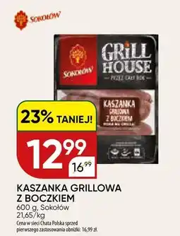 Chata Polska Kaszanka grillowa z boczkiem Grill House Sokołów oferta