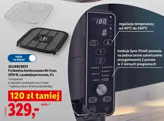 Frytkownica beztłuszczowa Air Fryer Silvercrest 2470W z podwójnym koszem