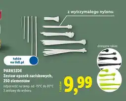 Lidl Zestaw opasek zaciskowych 250 elementów Parkside oferta