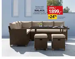 Black Red White Zestaw mebli ogrodowych Malaga sofa narożna stół 2xsiedzisko poduszki oferta