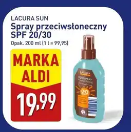 ALDI Spray przeciwsłoneczny Lacura Sun SPF 20/30 oferta
