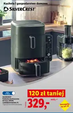 Lidl Frytkownica beztłuszczowa Air Fryer 2470W z podwójnym koszem SilverCrest oferta