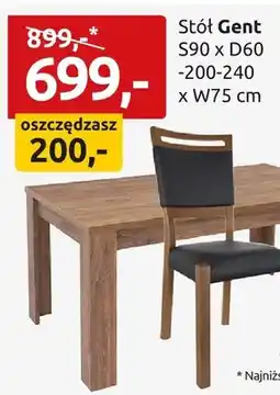 Black Red White Stół Gent S90xD60-200-240xW75cm oferta
