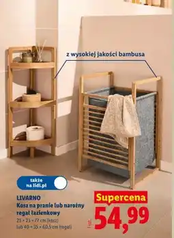 Lidl Narożny regał łazienkowy z bambusa Livarno 40x35x60,5cm oferta