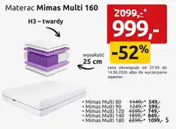 Black Red White Materac Mimas Multi 120 H3 twardy oferta
