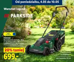Lidl Akumulatorowa kosiarka Parkside 40V z 2 akumulatorami 4Ah i podwójną ładowarką 2x4,5A oferta
