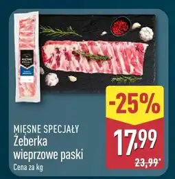 ALDI Żeberka wieprzowe paski Mięsne Specjały oferta